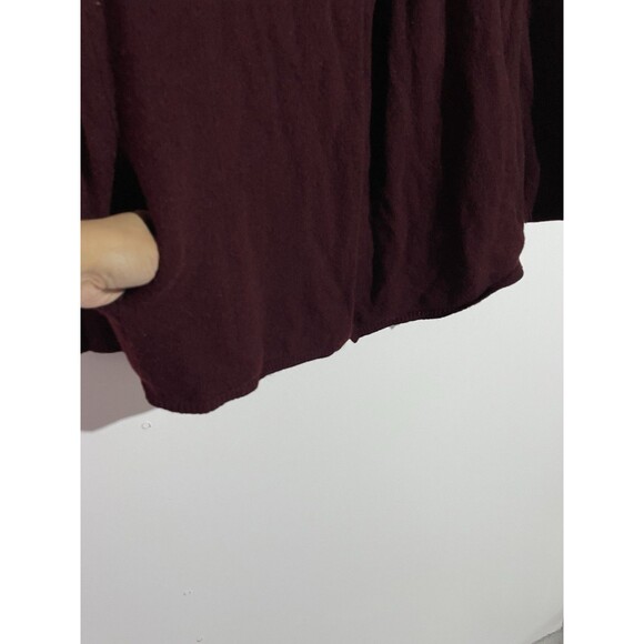 Adrienne Vittadini Cardigan S Yak Hair Wool Burgundy Quite Luxury Minimalist - Picture 7 of 11